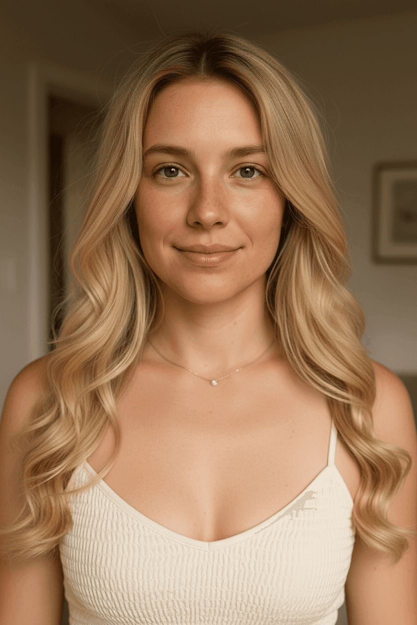 Photo after skin smoothing: Girl with smooth, bright skin and white top